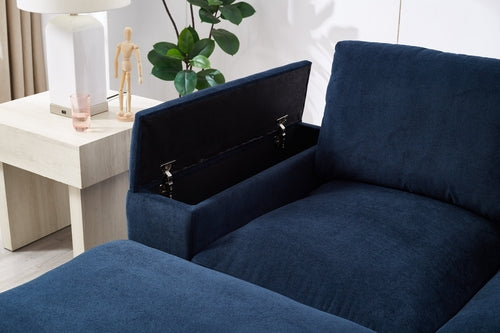 Sectional Sofa Deep Seat Sofa Couch With Ottomans, Corduroy Sofa